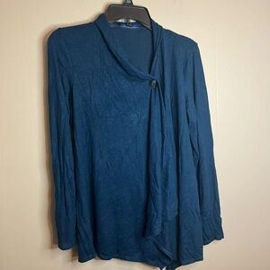 Apt. 9 Button Front Drape Cardigan Teal